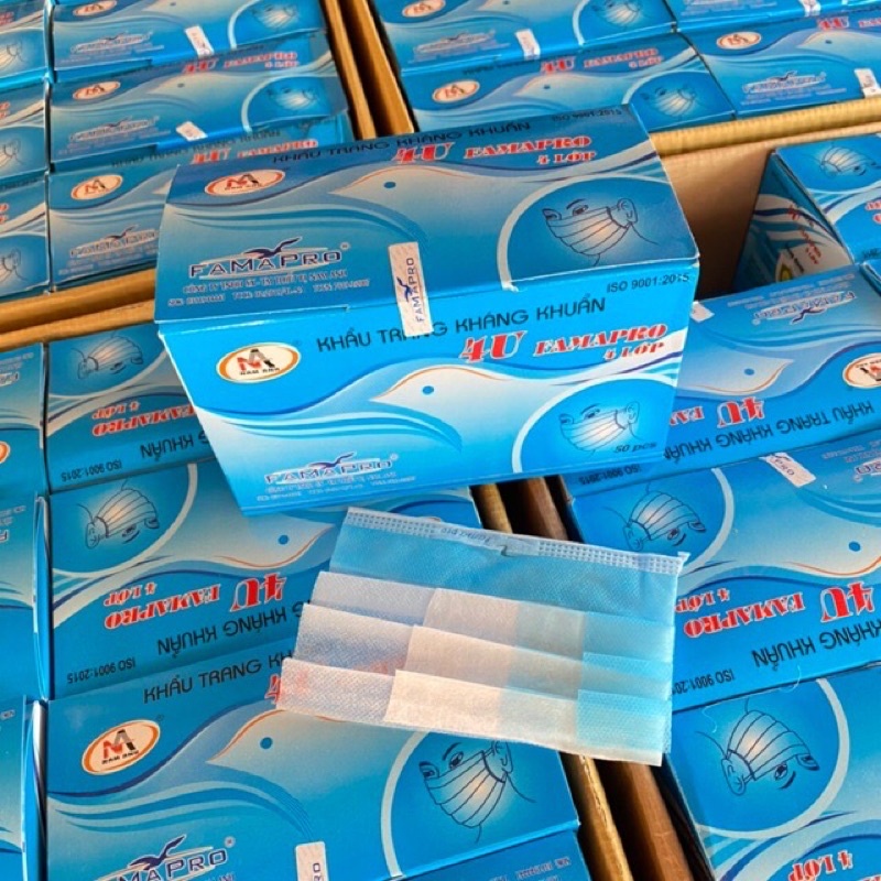 แมสนกFamapro หนา 4 ชั้น กรอง มีหลายสี 1 กล่องบรรจุ 50 ชิ้น#ผ้าปิดจมูก#ผ้าปิดปาก#หน้ากากอนามัย#แมส4ชั้น