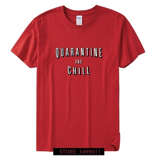 เสื้อยืด ผ้าฝ้ายแท้ พิมพ์ลายกราฟฟิค Quarantine and chill สไตล์ฮิปฮอป แฟชั่นฤดูร้อน สําหรับผู้ชายS-5XL