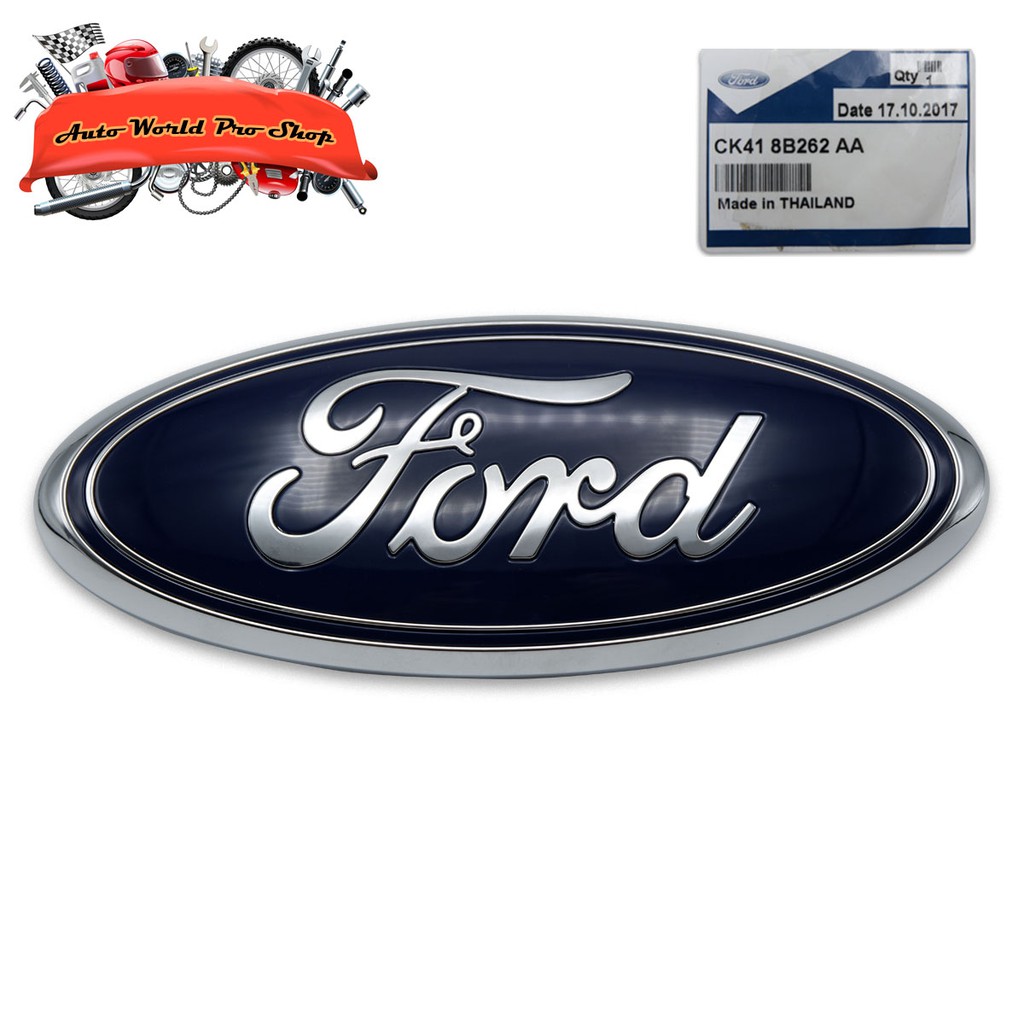 โลโก้ ติดหน้า กระจัง "FORD" ของแท้ ฟอรืด แรนเจอร์  สี น้ำเงิน , โครเมียม Ranger Ford 2 , 4 ประตู ปี2015-2018