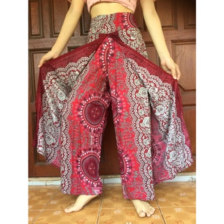 กางเกงขายาวผู้หญิงแฟชั่น กางเกงขาแหวก กางเกงแพนเค้ก  กางเกงกระโปรง Palazzo Pants Pancake Pant Womens Palazzo Pants