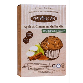 Apple &amp;Cinnamon Muffin Mix Gluten Free 400g. YesYouCan แป้งมัฟฟินแอปเปิ้ลและชินนาม่อน สำเร็จรูป ปราศจากกลูเต็น