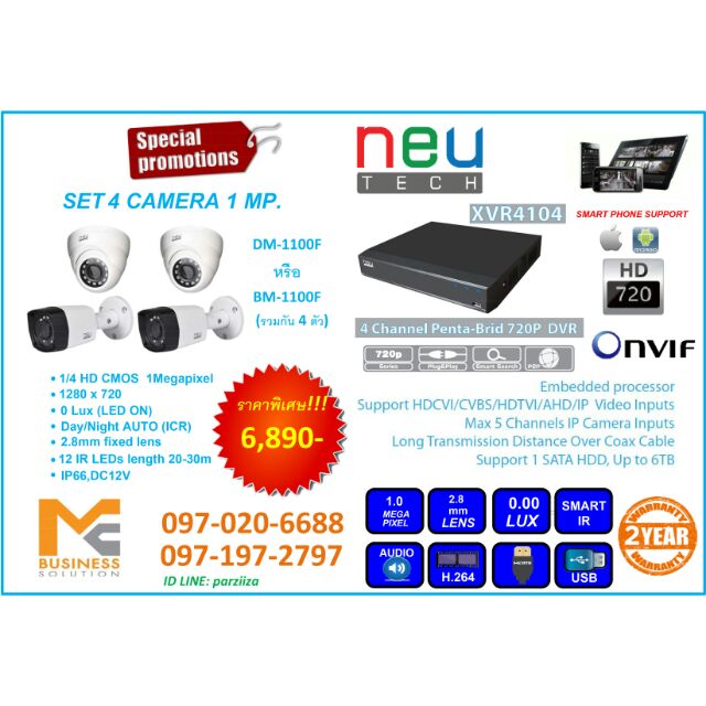 Set 4 Camera 1 MP. CCTV