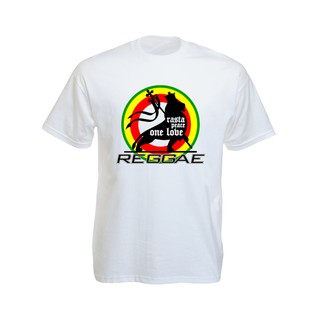 เสื้อยืดราสต้า Tee-Shirt Rasta Peace One Love Reggae เสื้อยืดคอกลมสีดำสกรีนลายสิงโตนักรบ สไตล์ราสต้า-เรกเก้