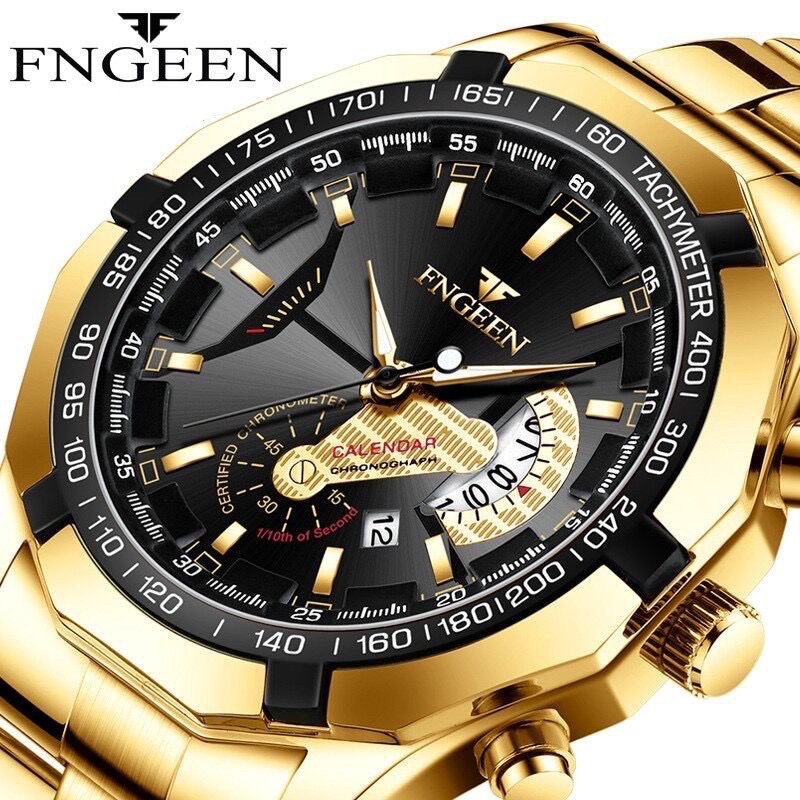 [ส่งจากไทย สวยหรู] FNGEEN แท้ 100% นาฬิกาชาย สายสแตนเลส  FN11 พร้อมกล่องนาฬิกาหรู