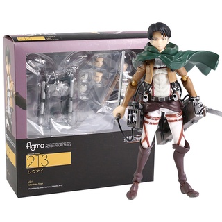 โมเดลฟิกเกอร์ อนิเมะ Attack on Titan Figma 213 Levi Ackerman ของเล่นสําหรับเด็ก