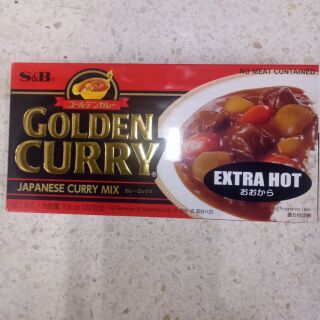 S&amp;b Golden Curry Extra Hot เครื่องแกงกะหรี่ชนิดก้อนเผ็ดมาก 220g.