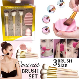 Contous Brush set ชุดแปรงแต่งหน้าพร้อมที่ล้างแปรงครบชุด