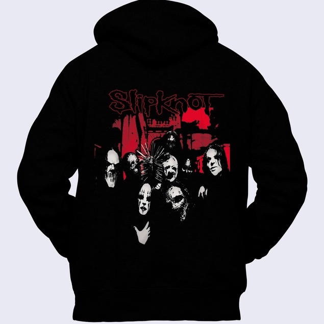Hitam Slipknot Hoodie เสื้อกันหนาวสีดําจัมเปอร์ผู้ชายผู้หญิงหนาขนแกะวัสดุขนาด SML XL XXL XXXL