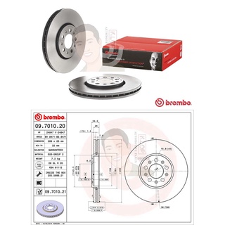 09 7010 21 จานเบรค ล้อ F (ยี่ห้อ BREMBO) รุ่น UV AUDI A3 ปี1996-2003