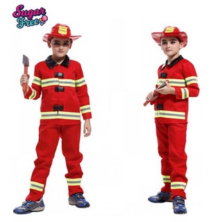 ชุดแฟนซีเด็กอาชีพในฝันนักผจญเพลิง Little Fireman fancy costume ในเซ็ทประกอบด้วย เสื้อ กางเกง และหมวก คุณภาพดี