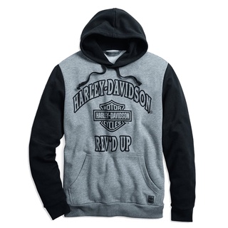 เสื้อฮู๊ดลิขสิทธิ์แท้ HARLEY-DAVIDSON Mens Revd Up Pullover Hoodie