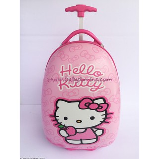 กระเป๋าล้อลากไฟเบอร์ ทรงไข่ ลาย เฮลโล คิตตี้ (Hello Kitty) สีชมพู