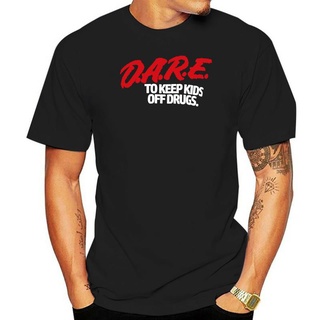 Dare shirt - D A R E dare vintage 90s Logo เสื้อยืดลําลอง แขนสั้น พิมพ์ลายโลโก้ 90s nostalgia nineties retro สไตล์วินเท