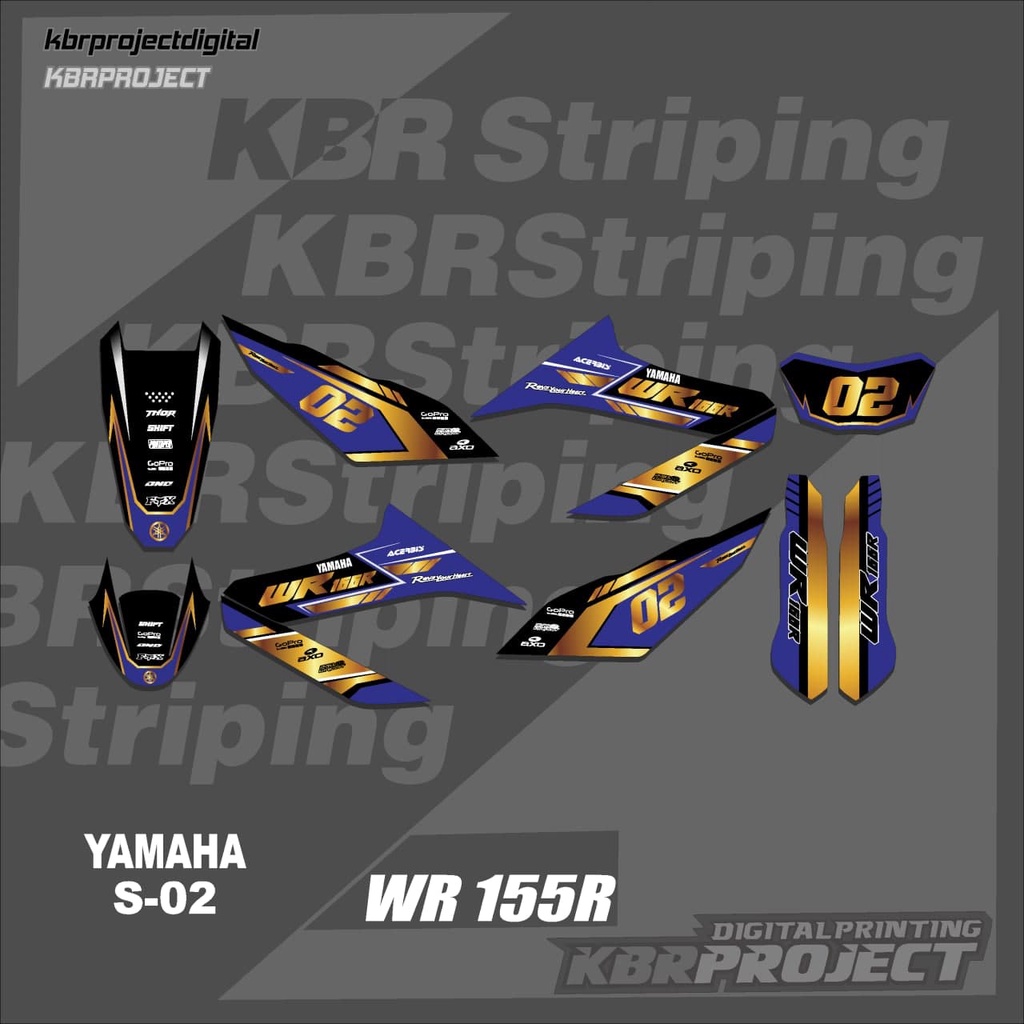 สติ๊กเกอร์ WR 155R WR 155R แถบ YAMAHA สติ๊กเกอร์รถมอเตอร์ไซด์ variation Racing S-02 TRANSPARENT