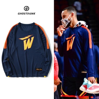 NBA Warriors CURRY sports long-sleeved moisture-absorbing quick-drying sweater shooting training clothing basketball appearance jersey custom