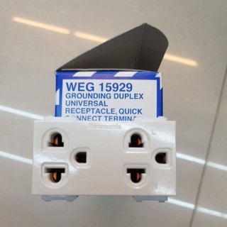 WEG15929 เต้ารับคู่ 3ขา 16A 250V /1ชิ้น รุ่นใหม่