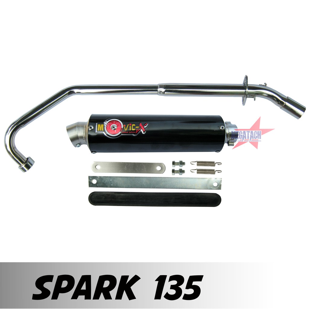 ท่อสูตร รุ่น SPARK 135 ปลายกลม ตรงรุ่น ท่อโมวิค MOVIC-X ทรง ENDURANCE มี มอก. คอท่อชุบโครเมี่ยมอย่าง