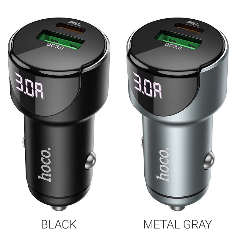 ที่ชาร์จในรถ Hoco Z42(Black)PD20W&QC3.0-Car Charger