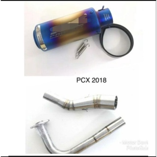 คอท่อ PCX 150 สำหรับปี 2018 - ปัจจุบัน + ปลายท่อ C Project สีรุ้ง ลดราคาถูกสุดๆ