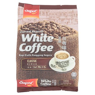 Super 3 In 1 Classic Charcoal Roasted White Coffee (15 Sachets x 40g) 600g