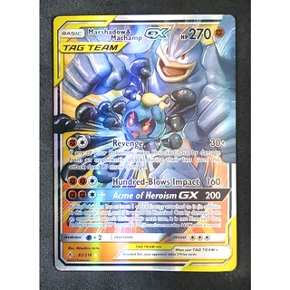 Marshadow &amp; Machamp Tag Team GX 82/214 มาร์ชาโดว์ &amp; ไคริกี Pokemon Card Matt Shadow Series ภาษาอังกฤษ