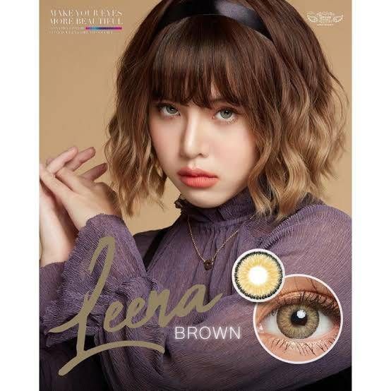 Contact lens คอนแทคเลนส์ Dream color1 Leena Brown สีน้ำตาล (0.00) ค่าสายตาปกติ