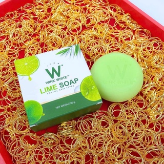 สบู่มะนาว ลุ้นทอง ของแท้100%❗️  สบู่มะนาว สูตรใหม่ W LIME SOAP  พร้อมส่งฟรี WINKWHITE W LIME SOAP