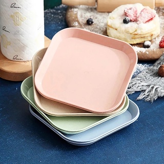 Plastic Portable Wheat Straw Plates / Dining Table Trash Tray / Household Spit Bone Plate