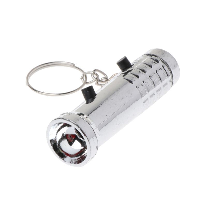 2 In 1 Mini LED Keychain White LED Torch Light and UV Purple Flashlight Keyring #4