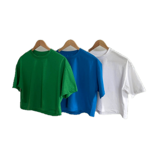 โปร 1฿ (ลูกค้าจ่าย1บาท ร้านออกให้149บาท) Colorful crop เสื้อยืดครอป เสื้อครอปสีพื้น เสื้อยืดคอกลม เสื้อยืดโอเวอร์ไซส์