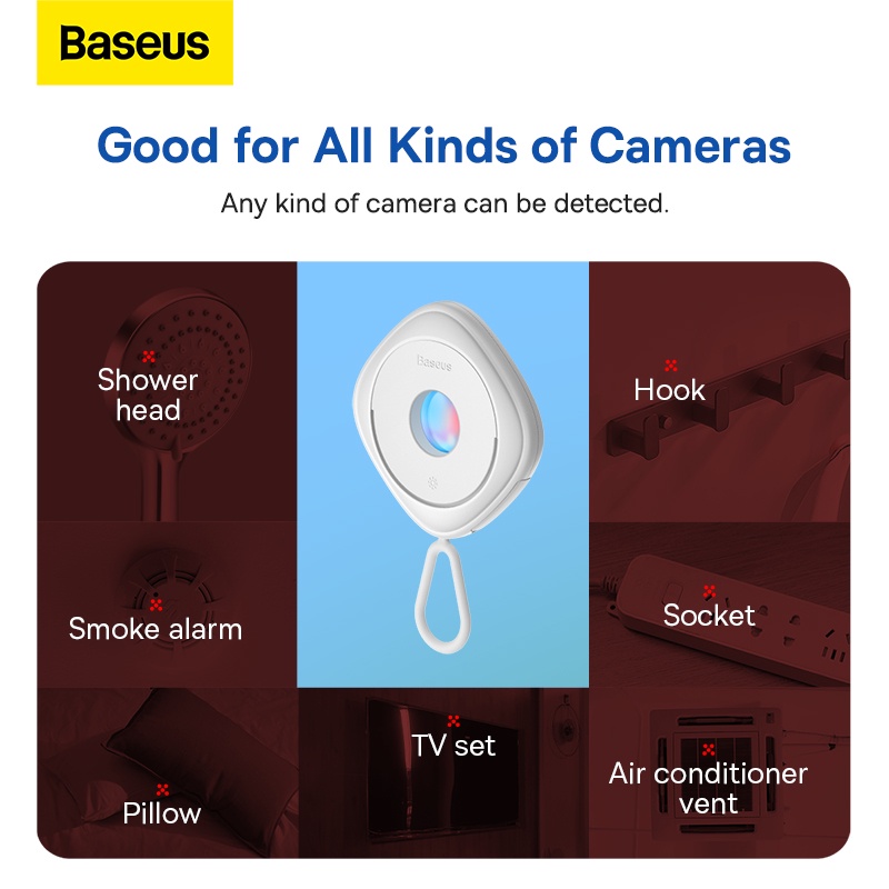 Baseus เครื่องตรวจจับกล้องอินฟราเรด ป้องกันการแอบมอง ขนาดเล็ก สําหรับโรงแรม ท่องเที่ยว
