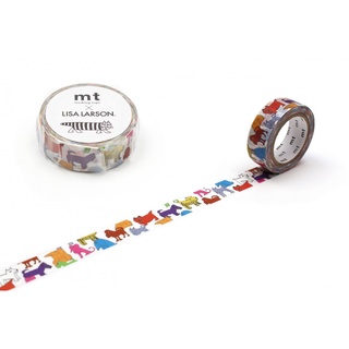 mt masking tape Colorful dog (MTLISA17) / เทปตกแต่งวาชิ ลาย Colorful dog แบรนด์ mt masking tape ประเทศญี่ปุ่น