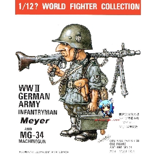 1/12 ? World Fighter SD German Infantryman Meyer w/ MG-34 ทหาร เยอรมัน resin model figure เรซิ่น โมเดล