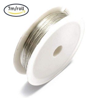 1 Roll 0.5mm Iron Wire Jewelry Beading Wire String Making Silver about 7m/roll