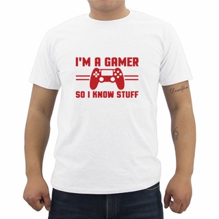 T-shirt  ใหม่ เสื้อยืดลําลอง แขนสั้น คอกลม พิมพ์ลาย I AM A GAMER SO I KNOW STUFF แฟชั่นฤดูร้อน สําหรับผู้ชายS-5XL