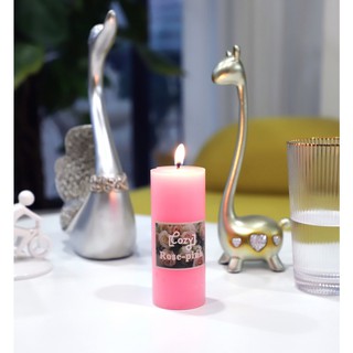 เทียนหอม ขนาด 4.7x12 ซม. Candle-PKL สีชมพู