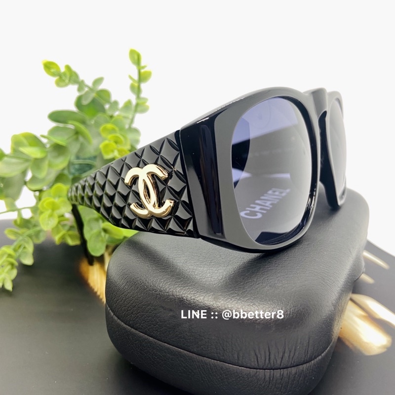 #5 Chanel Vintage Black Quilted Sunglasses