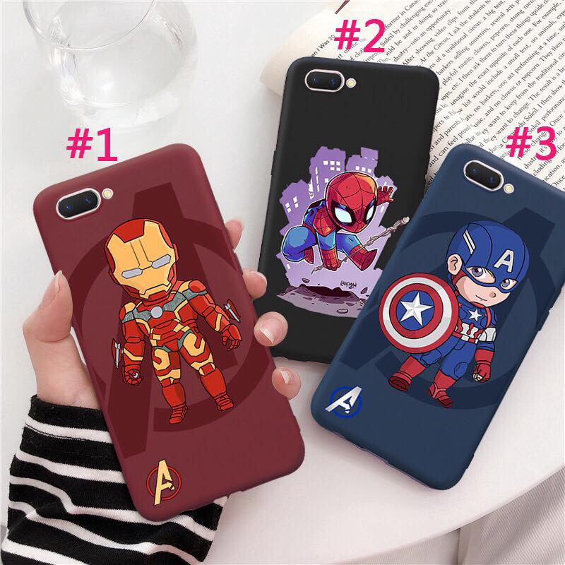 เคสมือถือ Matte Ironman Spiderman Captain Oppo F9/F9PRO F5/A73 F7 A59/F1s A57 A37/NEO A83 A5/A3S A7/