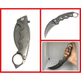 มีดคารัมบิต FOX  D63 KARAMBIT สีเงิน