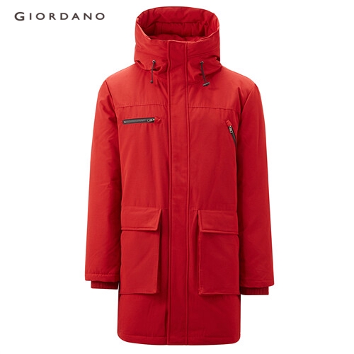 GIORDANO MEN Multi-pocket 90% grey duck down jacket 01079714