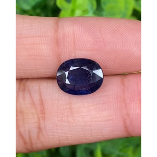 ไพลิน (Blue Sapphire) 3.50 กะรัต (Cts.) พลอยแท้ อัญมณีมงคลประจําวันเกิด