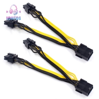 2X Eps Cpu 8Pin To 2-Port Pcie 8Pin Dual Pci-E 6+2Pin Y อะแดปเตอร์แยกสายเคเบิ้ลพาวเวอร์ซัพพลาย Gpu