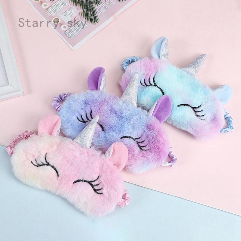 Cute Sleep Unicorn Mask Eye Shade Cover สําหรับเด็ก Blindfold Vogue Wxm