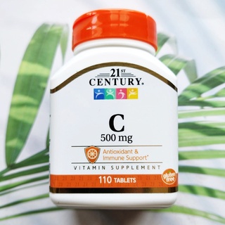 75% OFF Sale!! EXP:09/2023 วิตามินซี C-500 Plus Calcium* 110 หรือ 250 เม็ด (21st Century)