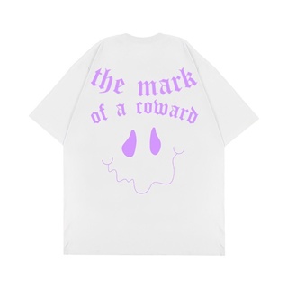 เสื้อยืด ขนาดใหญ่ พิมพ์ลาย Psycho Crucify The Mark of a Coward | สีขาว | เสื้อยืด ขนาดใหญ่ | สไตล์วินเทจ | เสื้อท็อปสามา