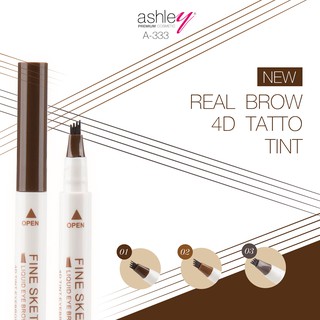 A-333 Ashley Tint Eyebrow 4D ปากกาเขียนคิ้ว ได้คิ้วสวยคมเเบบ 4 มิติ