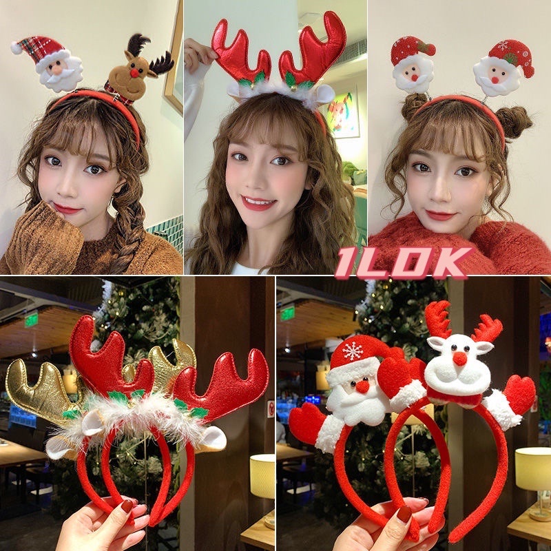 1LDK พร้อมส่ง เครื่องประดับวันคริสต์มาส ที่คาดผมคริสต์มาส กิ๊บติดผมคริสต์มาส(Santa)