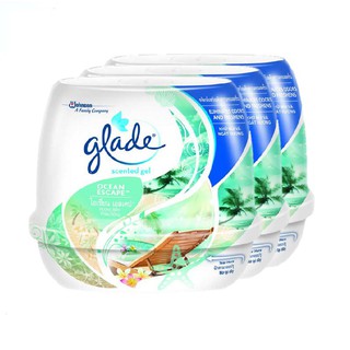 ✨ขายดี✨ เกลด เจลปรับอากาศ กลิ่นโอเชี่ยนเอสเคป 180 กรัม x 3 ชิ้น Glade Scented Ocean Escape 180 g x 3