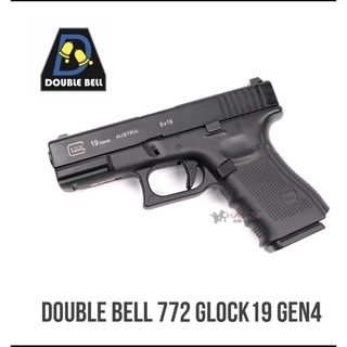 Double bell 772 Glock19 Gen 4 กล๊อก19 แถมอุปกรณ์พร้อมเล่นครบชุด