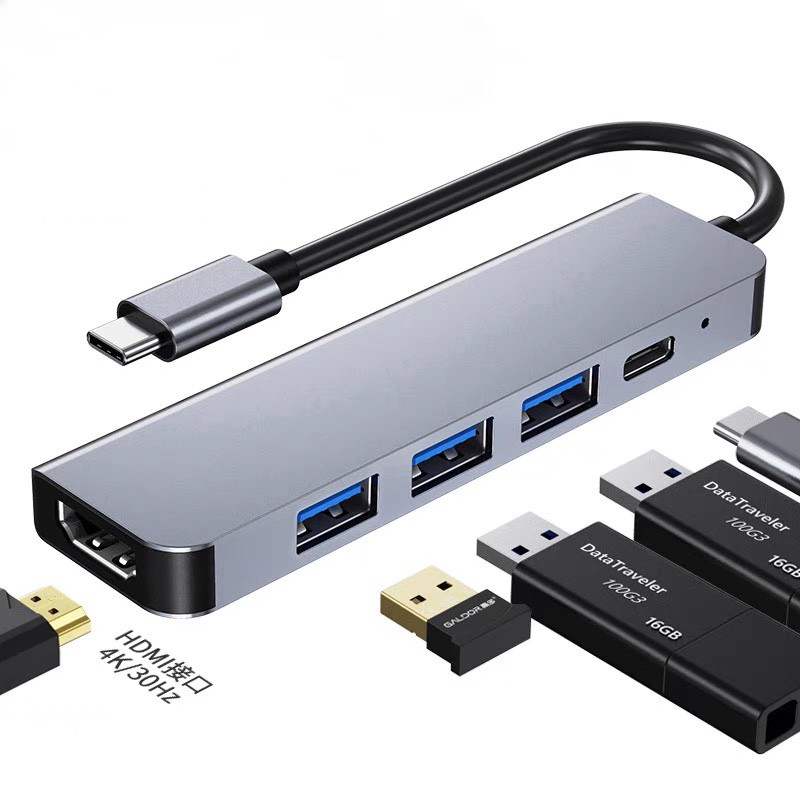 USB C Hub 5 in 1 Type C to HDTV 4K for MacBook Pro 2020, MacBook Air 2020, iPad Pro 2020, SAMSUNG S20+